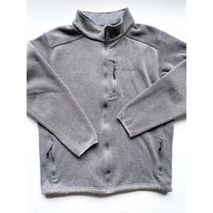 Men's Gray Knit Columbia Zip Up Jacket Fleece Lined Size XL